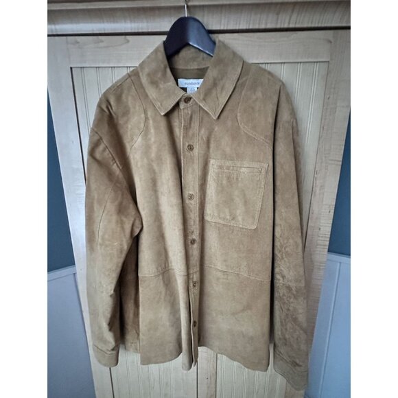 Sundance Leather Jacket Shacket Men's Tan / Brown Button Up Shirt Suede Soft XL - Picture 4 of 4